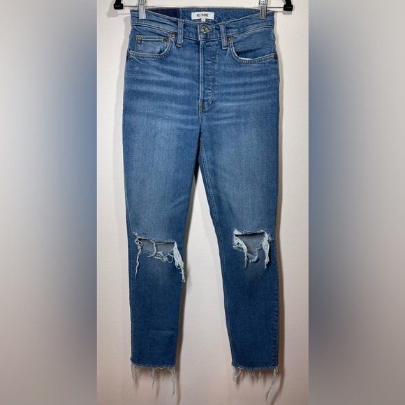 RE/DONE Jeans Women’s Size 25 90s High Rise Ankle Crop - Picture 1 of 12